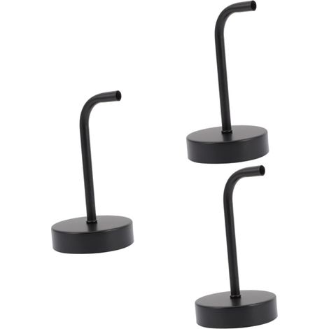 Lot de 3 Supports Muraux Métal pour Applique - Fixation Robuste Luminaire Suspendu - Installation Facile Salon Chambre Bureau - Couleur Noir