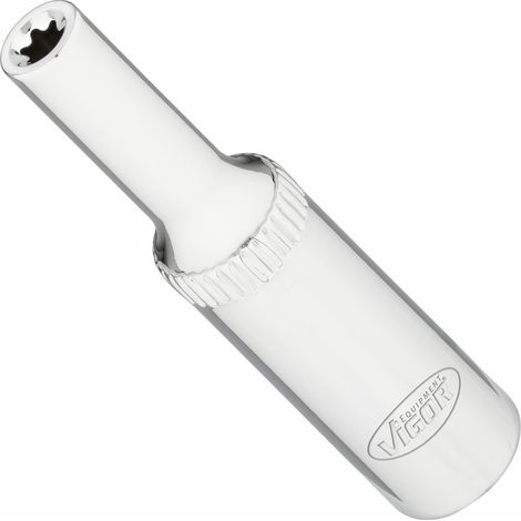 VIGOR T Steckschlüsseleinsatz, lang, V7014-4, 1/4 Zoll (6,3 mm) Vierkant, E Profil, SW E4
