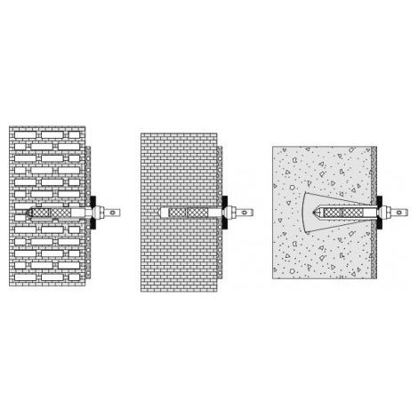 Matériel de fixation Hewi 801/805 support dorsal d'un côté pour blocs creux