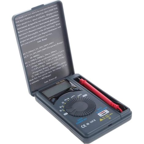 XB866 Mini Auto Range LCD Voltímetro Tester Herramienta ACDC Pocket Digital Multímetro, Medidor de Voltaje, Probador de Voltaje (1/2)