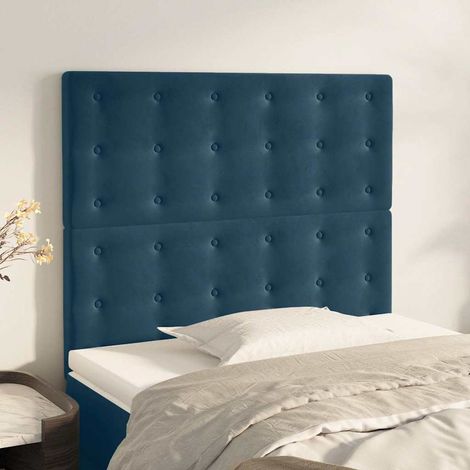 Tête de lit en velours bleu foncé 90 x 5 x 118/128 cm, hauteur réglable, 10.35kg - PANGIVO (1/5)