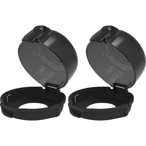 Protection pour bouton de cuisinière à gaz, cache-flammes, lot de 2 capuchons en plastique noir (1/5)