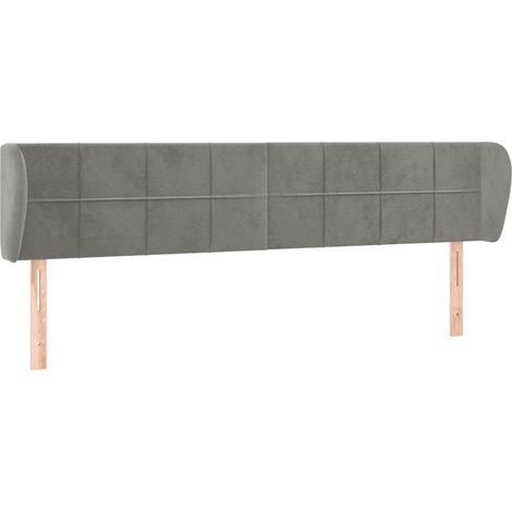Maison Exclusive - Cabecero de terciopelo gris claro 203x23x78/88 (1/5)