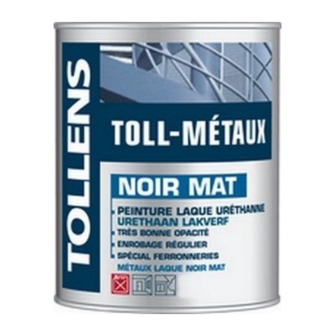 Laque TOLLENS professionnelle Toll Métaux Mat NOIR Conditionnement: 3 Litres