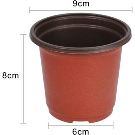 Lot de 100 pots de fleurs en plastique pour plantes d'extérieur, jardin et pépinière. (1/3)