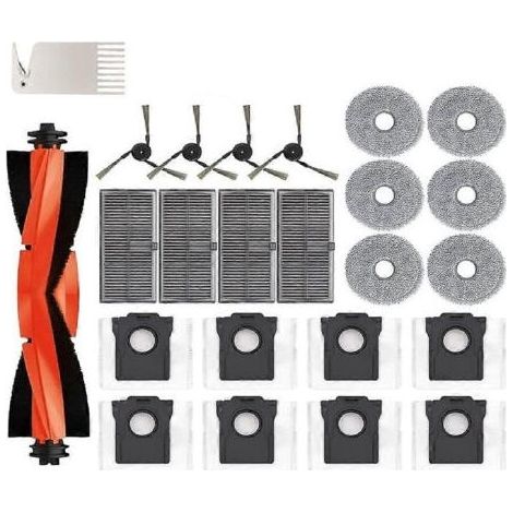 Accessoires compatibles avec les aspirateurs Dreame X40 Ultra/L40 Ultra/P10 Pro Ultra : brosse principale, filtre, lingette de nettoyage et sac à poussière. (1/5)