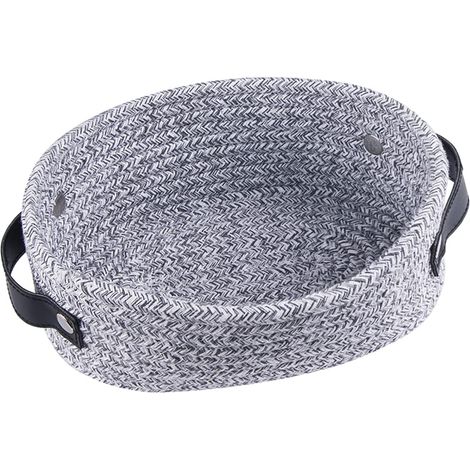 Petit panier de rangement tressé pour jouets, panier en corde avec poignée, pour chambre d'enfant, 20 x 14 x 10 cm, gris XS (1/4)