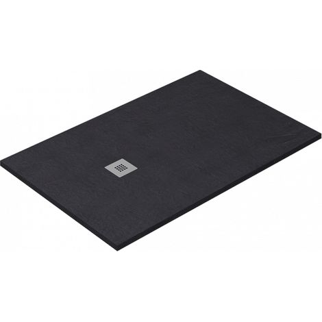 Plato de ducha Ardesia extraplano y antideslizante gel coat GRAFITO Valvula incluida 75X150 Ral 7015