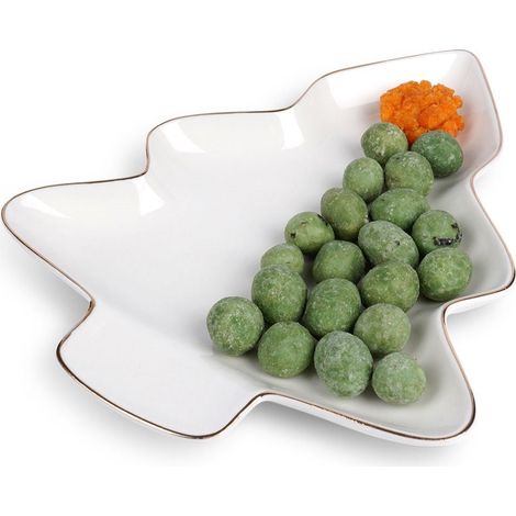 Assiette en porcelaine motif sapin de Noël 20 x 16,5 cm (1/5)