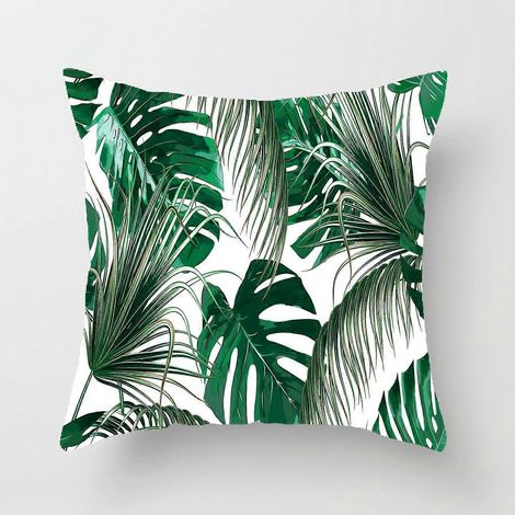 Housses de coussin à motifs de feuilles de palmier et de jungle, décoration intérieure pour hommes, femmes, garçons et filles, chambre, salon, canapé, voiture, 45 x 45 cm (1/4)