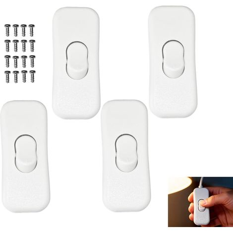 Pack of 4 Bi-Pole Torpedo Switch for Lamps - 2 and 3 Driver Compatible, Ideal for Desk Lamps, Bedside and Wall Lighting (1/5)