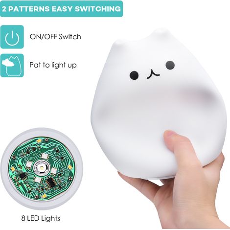 Veilleuse chat mignon – tactile – USB rechargeable – enfants – repos – EECOO