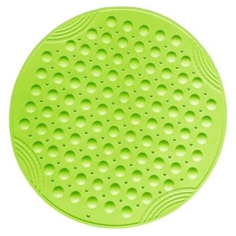 ALLIANDISTapis de Douche antidérapant Rond Tapis de Douche antidérapant avec ventouses Lavable en Machine Tapis Douche,Vert (1/4)