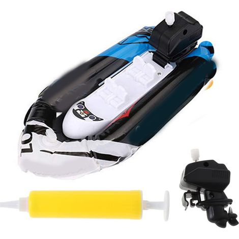 Bateau gonflable pour bain enfant, jouet de piscine à remontoir, jeu aquatique extérieur pour garçons et filles, lot de 1 modèle rapide. (1/5)