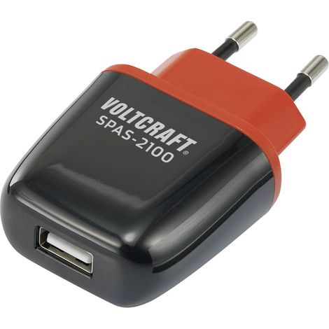 VOLTCRAFT SPAS-2100 Chargeur USB 10.5 W 1x USB-A noir, rouge intérieure auto-détection A658342 (1/2)