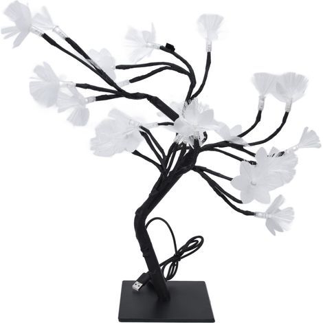 24 LED Fiber Optic Tree Lamp, USB Powered, Flower Simulation, for Home Decoration (1/5)