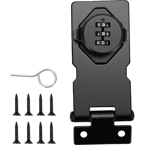 Serrure à combinaison à 3 chiffres de 8,9 cm (3,5 pouces) en alliage de zinc pour tiroir de porte coulissante de placard, résistante à la rouille, en alliage de zinc. (1/5)