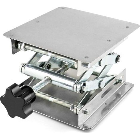 Tavolo elevatore da laboratorio, piattaforma a forbice in acciaio inox 100 x 100 mm per esperimenti di laboratorio, carico massimo 5 kg (1/4)