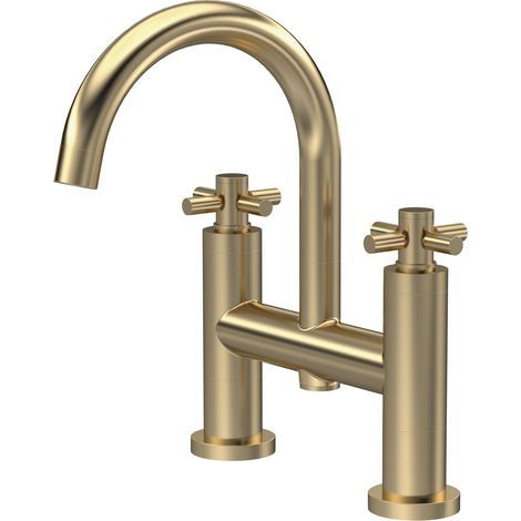 Hudson Reed Tec Crosshead Brushed Brass Bath Filler Tap - TEX853