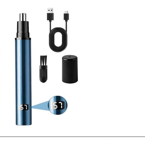 Rifinitore per naso, rifinitore ricaricabile USB per peli di naso e orecchie, schermo LCD, rifinitore per orecchie indolore, rasoio per naso per uomo e donna (1/5)