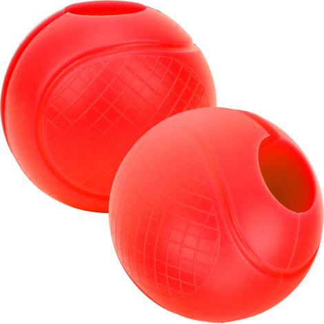 Lot de 2 poignées de barre d'haltères rondes et épaisses en silicone, adaptateurs pour haltères, boules de maintien pour les mains, rouge (1/5)