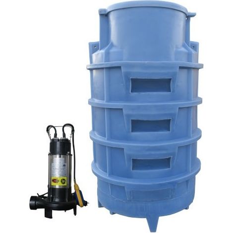 Station de relevage 1000 l, 1,76 m 1 pompe 1500W 400l-min 18m