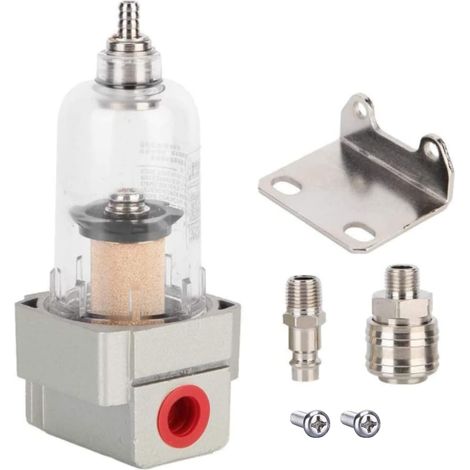 Druckluftfilter,Tiuxiu Wasserabscheider Ölabscheider Druckluft Filter Ölabscheider 1/4 Zoll Mit Schnellkupplung Montagebügel Für Kompressor Druckregler Pneumatische Komponenten (1/5)