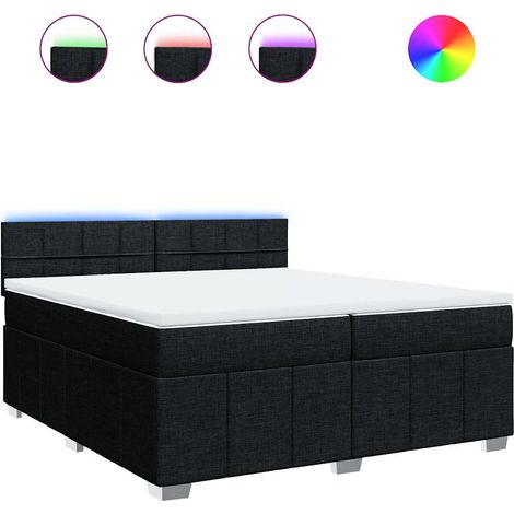 Maison Exclusive - Sommier à lattes de lit avec matelas Noir 200x200 cm Tissu (1/5)