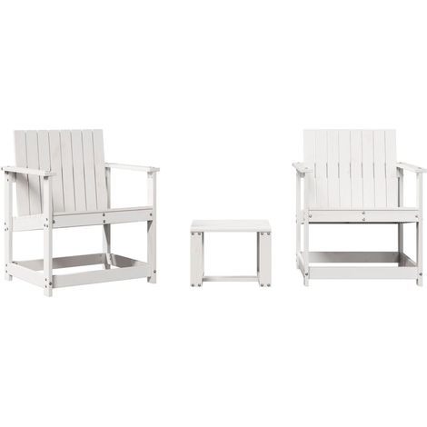 Maison Exclusive - Set Salotto da Giardino 3 pz Bianco in Legno Massello di Pino