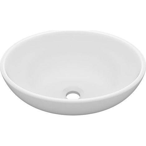 Lavabo ovale de luxe Blanc mat 40x33 cm Céramique (1/5)