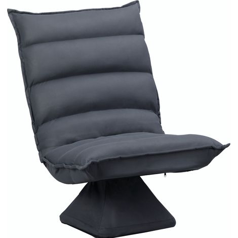 Sillón reclinable giratorio 360° de acero gris oscuro con respaldo ajustable en 5 posiciones (1/5)