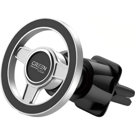 Support magnétique pour téléphone avec rotation à 360° pour grilles d'aération de voiture, compatible avec la navigation et les appels mains libres. (1/2)