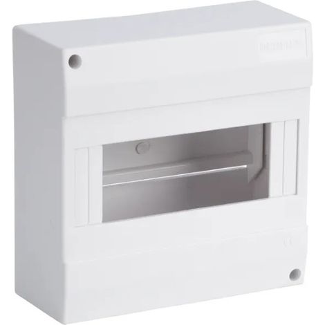 Leerer Schaltkasten 1 Schiene und 8 DEBFLEX-Module.
