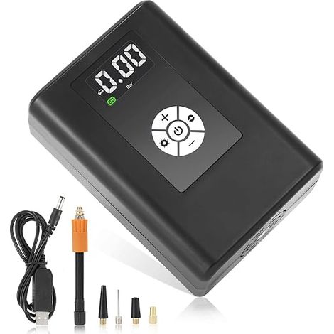 Compresseur D'Air Portable - Affichage LCD - 150 PSI - Batterie Intégrée - Pour Voiture Moto Vélo Ballons - 1 Pièce (1/5)