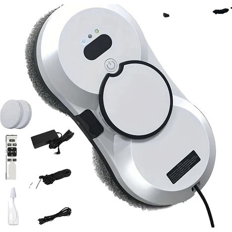 Robot limpiacristales, potente succión, control remoto por infrarrojos, blanco. (1/2)