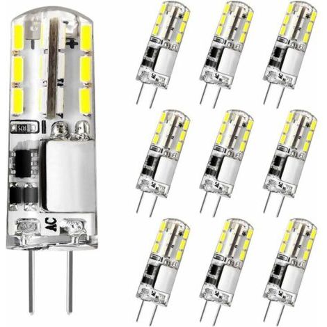 Ampoule G4 LED, 12V 2W Équivalent 20W Ampoule Halogène, Blanc Froid 6000K, 180LM, Sans Scintillement, Ampoule à Économie D'énergie pour Lustre de Hotte Aspirante, Non Dimmable, Lot de 10 [Classe énerg (1/5)