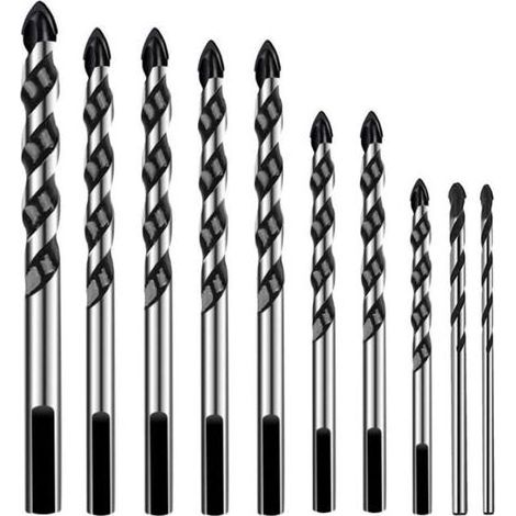 Foret Carbure De Tungstène - 3 À 12 Mm - Pour Métal Céramique Béton Bois - Lot De 10 Pièces (1/5)