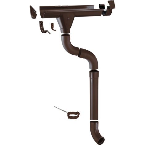 Gouttière en zinc sans soudure – Kit complet pour abri de jardin, carport, terrasse – Résistance à la corrosion – Surface jusqu'à 70m² – Zambelli