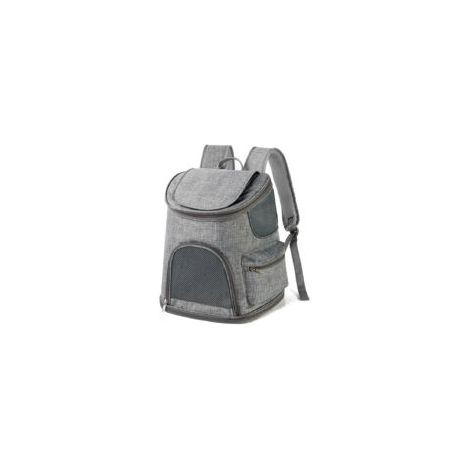 Sac à dos extensible pour chat et petit chien, gris clair (1/4)