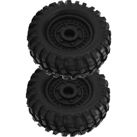 1,9-Zoll-Metallfelgen, 96-mm-Naben und Gummireifen für das ferngesteuerte Tamiya CC01 D90-Modellauto, schwarz (1/5)