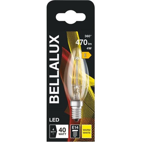 Ampoule LED verre transparent flamme E14, 4W, 470lm. (1/2)
