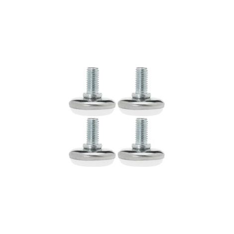 4pcs Pieds de Meubles Réglables Nivellement Patin Base Jambe Pied de Table Chaise Ajustables Protection Sol visser Blanc, ton argent 30 x 37mm/1.18" (1/5)