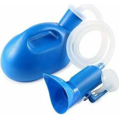 Urinario portátil unisex de 2000 ml con manguera para viajes, coche, camping, hospital (azul) (1/4)