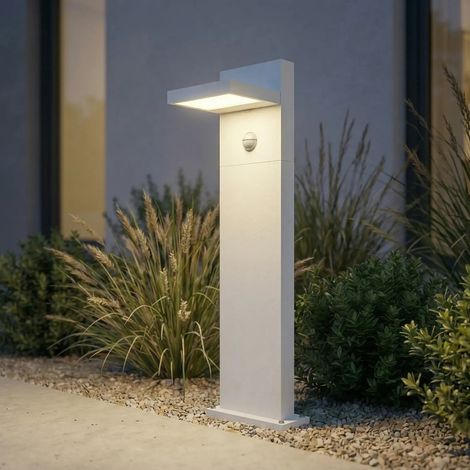 [GEBRAUCHT] B-Ware Lucande Wegeleuchte Gartenleuchte Led Sensor Außenleuchte Weiß Aluminium 65 Cm