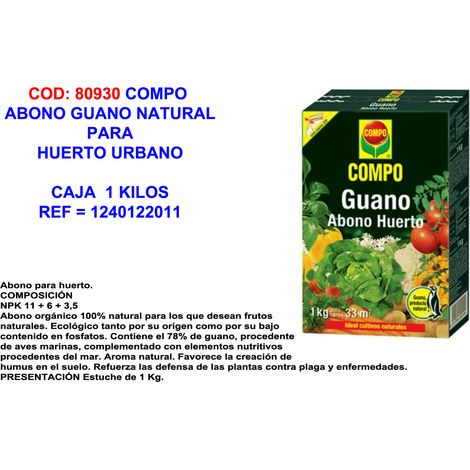 COMPO ABONO GUANO NATURAL PARA HUERTO URBANO 1 K=1240122011