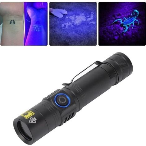 UV-Taschenlampe – TBEST – Wiederaufladbar – 365 nm – Aluminiumlegierung – Für den Innenbereich