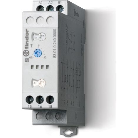 Tempo multifonction multitension 1RT 16A 24-240VAC DC de 0,05s à 10jrs FINDER 830102400000PAS