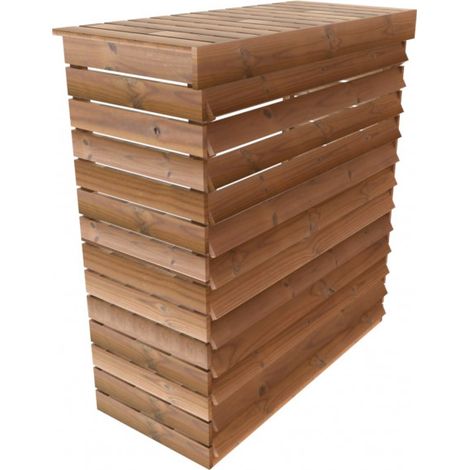 Copri Climatizzatore Esterno XL Legno Termotrattato con Lamelle Fisse (1/3)