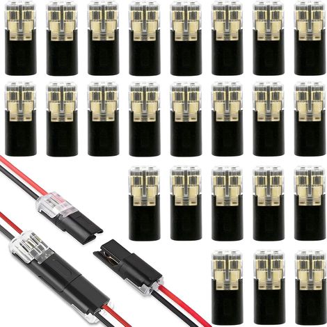 CCYKXA Terminal block 2-pin wiring connector Quick and easy installation Thin line LED branch connection D2-transparent 24 pieces (1/5)