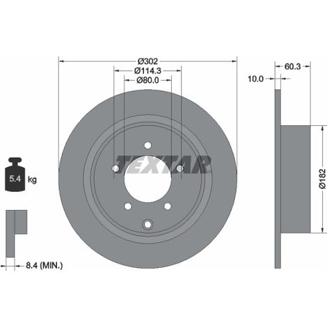 Lot de 2 Disques de frein Textar 92177303 BAIC 04743999AA 1606292080 4615A010